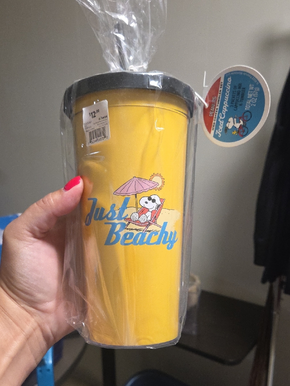 Peanuts Yellow "Just Beachy" Travel Tumbler